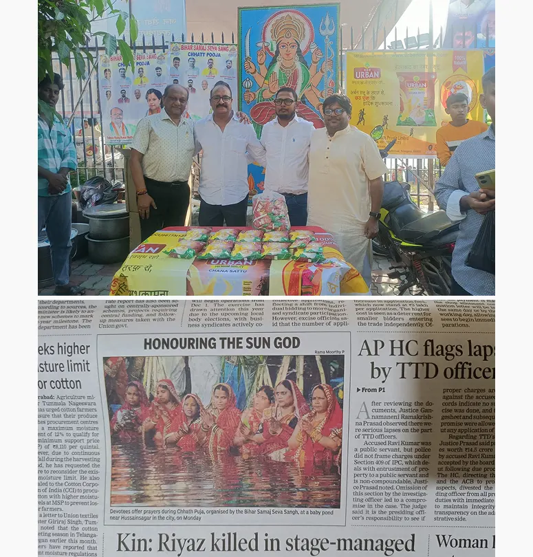 Arranging Chatt Puja in Hyderabad